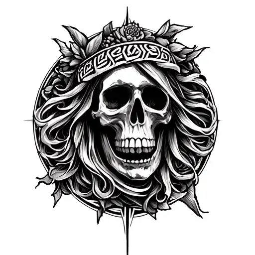 Greek tattoo for death tattoo design idea