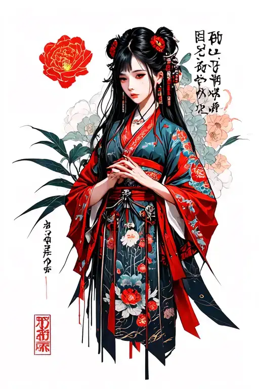 cyberpunk dark fantasy tattoo design idea