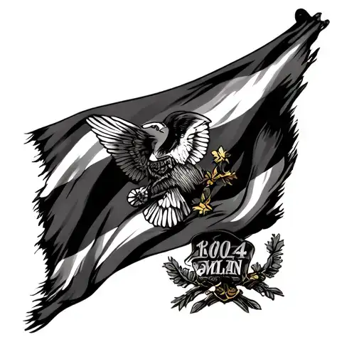 1804 with the haitian flag incorporated tattoo design idea