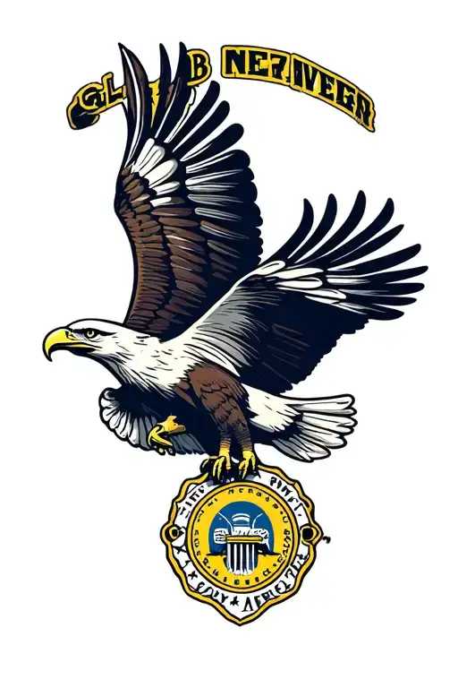 eagle flying with club America badge tattoo design idea