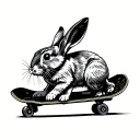 rabbit riding a a skate board design tattoo design idea