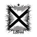 sleeve tattoo of haiti flag with 1804 running vertical tattoo design idea