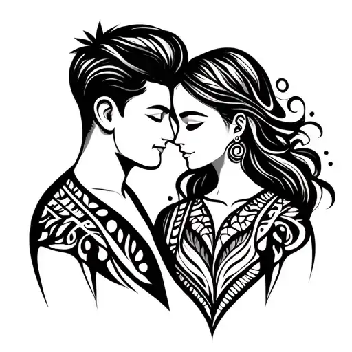 husband and wife love tattoo design idea