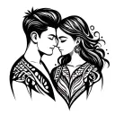 husband and wife love tattoo design idea
