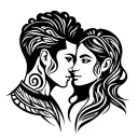 husband and wife love tattoo design idea