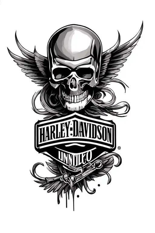 Harley Davidson and marlboro tattoo design idea