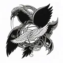 A basketball with wings and a halo, symbolizing the client's love for the sport and the memory of their grandma watching over them tattoo design idea