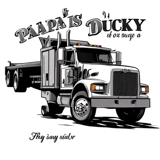 memorial piece for papa who's name is ducky and was a truck driver tattoo design idea