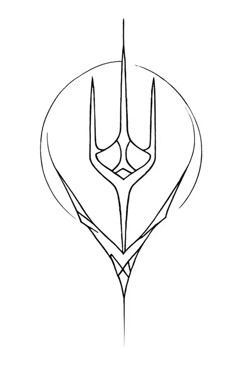 trident surrounded tattoo design idea