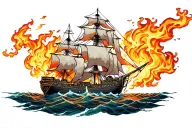 Burning Ships tattoo design idea