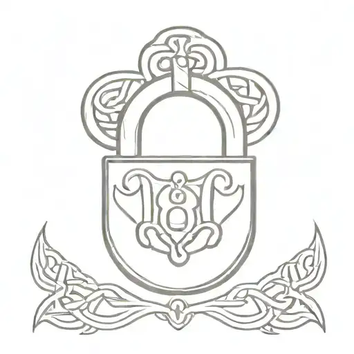 celtic  padlock tattoo design idea