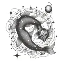 pisces constellation tattoo design idea
