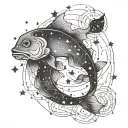 pisces constellation tattoo design idea