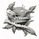 speed boat tattoo design idea