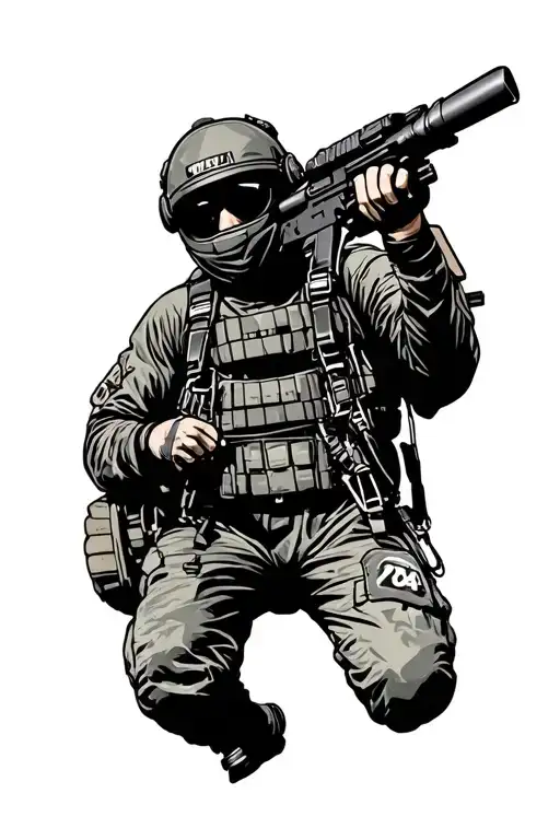 military skydive freefall JTAC Sniper tattoo design idea