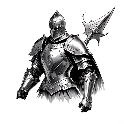 knight in armor dark fantasy  tattoo design idea