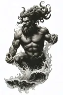 poseidon god tattoo design idea