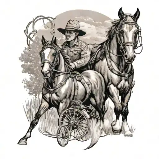 40-40 Winchester, harness horses and a 90s Ford pick up on a farm. Tattoo memorial for my grandpa tattoo design idea