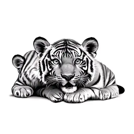2 Tiger Cubs tattoo design idea