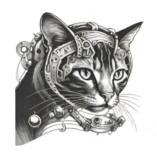 sheshire cat space theme tattoo design idea