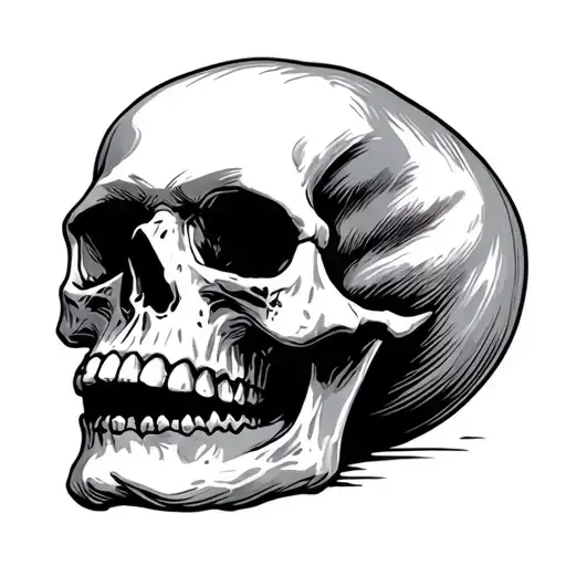 scary skull tattoo design idea