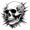 scary skull tattoo design idea