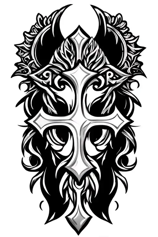 Kayla Jimmy love Irish warrior tribal cross tattoo design idea