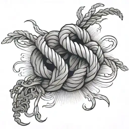 traditional Japanese rope tied tattoo design idea