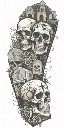 gothic trash polka headstones tattoo design idea