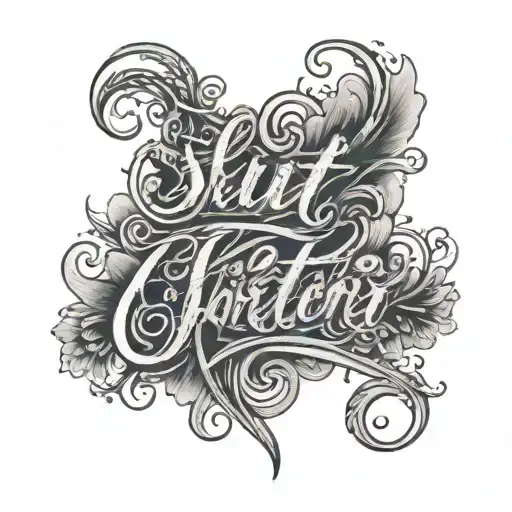 slut writing in cursive tattoo design idea