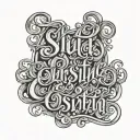 slut writing in cursive tattoo design idea