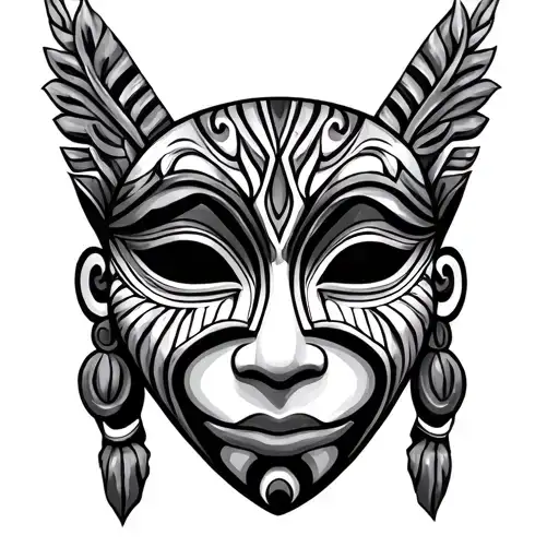 Liberia lorma trible mask tattoo design idea