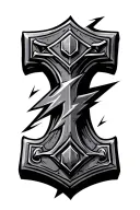 thor hammer and lightning tattoo design idea