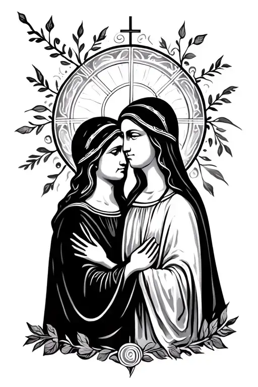 matching christian mother and son tattoos tattoo design idea