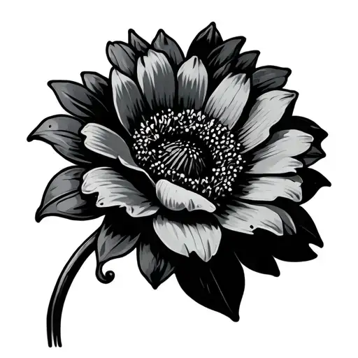 January Flower with down syndrome symbol intertwined tattoo design idea