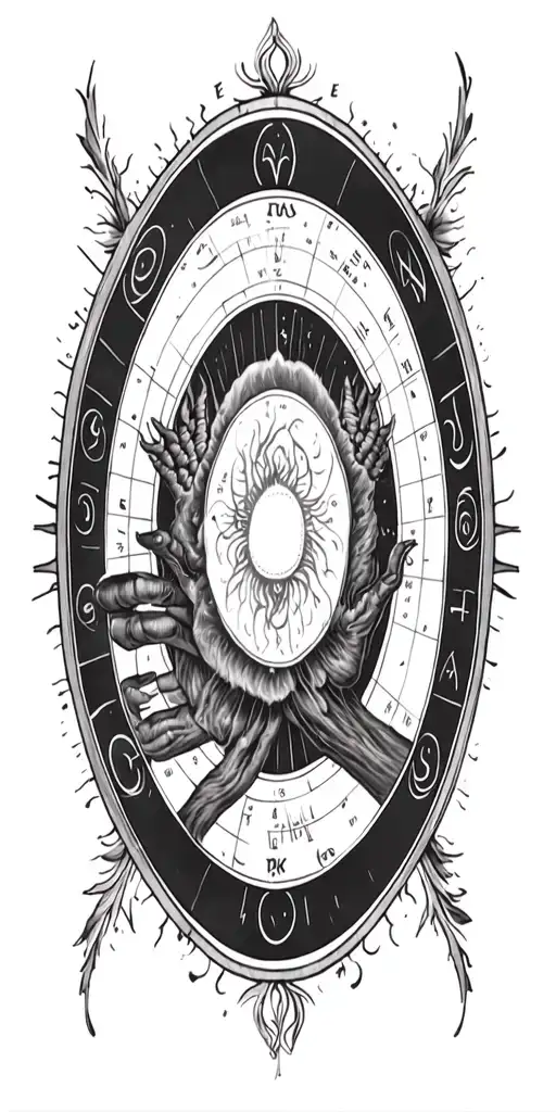 birth chart merging tattoo design idea