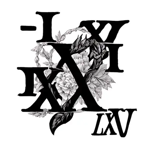 "I-XXI-LXXV" Roman numerals tattoo design idea