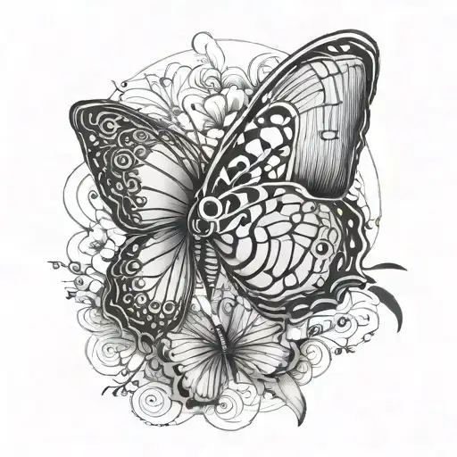 Fine Line Butterfly tattoo design idea