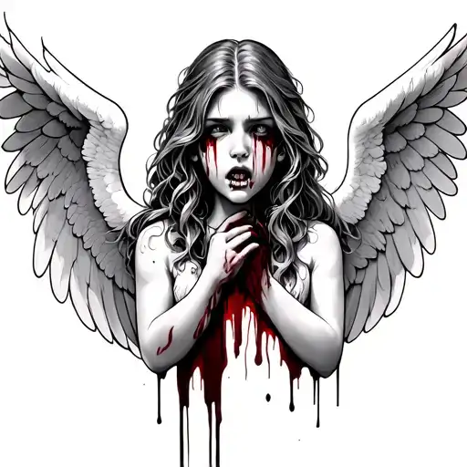 Angel Crying Blood tattoo design idea