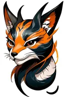 half kitsune mask tattoo design idea