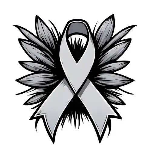 Lung Cancer Ribbon tattoo design idea