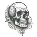 skull simple cartoon outlined tattoo design idea