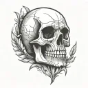 skull simple cartoon outlined tattoo design idea