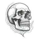 skull simple cartoon outlined tattoo design idea