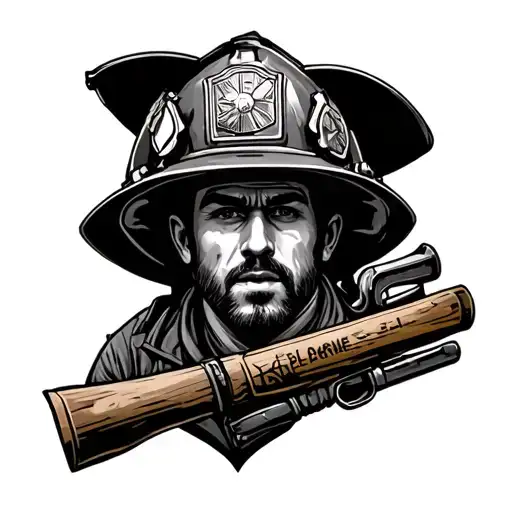 Fallen Firefighter tattoo design idea