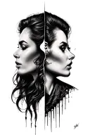Split Personality tattoo design idea