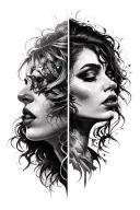 Split Personality tattoo design idea