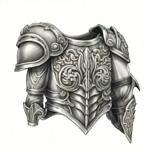Roman armor shoulder chest tattoo tattoo design idea