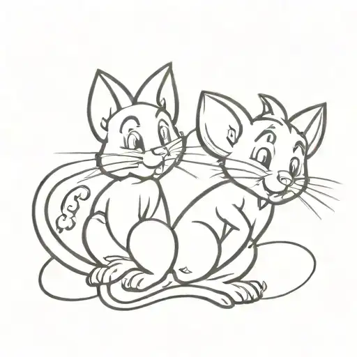 tom and jerry tattoo design idea