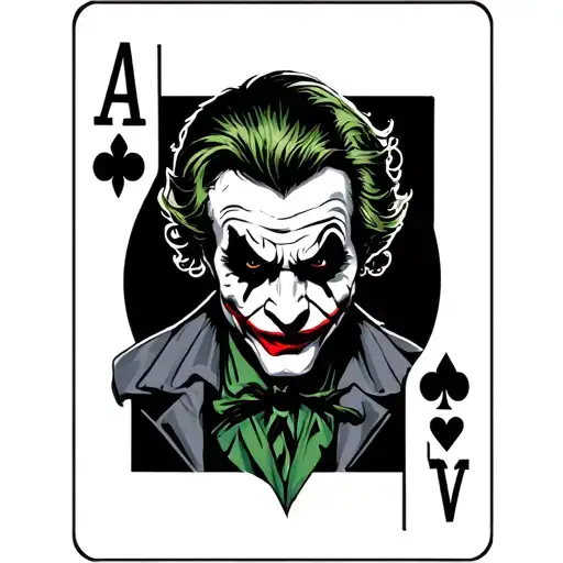 black jack hand with joker character  tattoo design idea